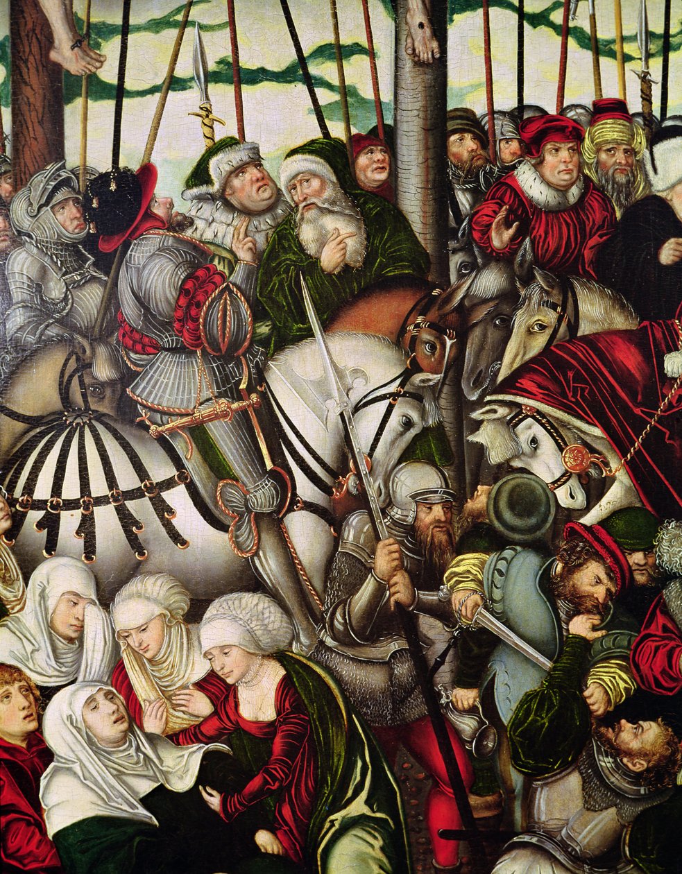 Kalwaria (fragment tłumu u stóp Krzyża) autorstwa Lucas Cranach the Elder