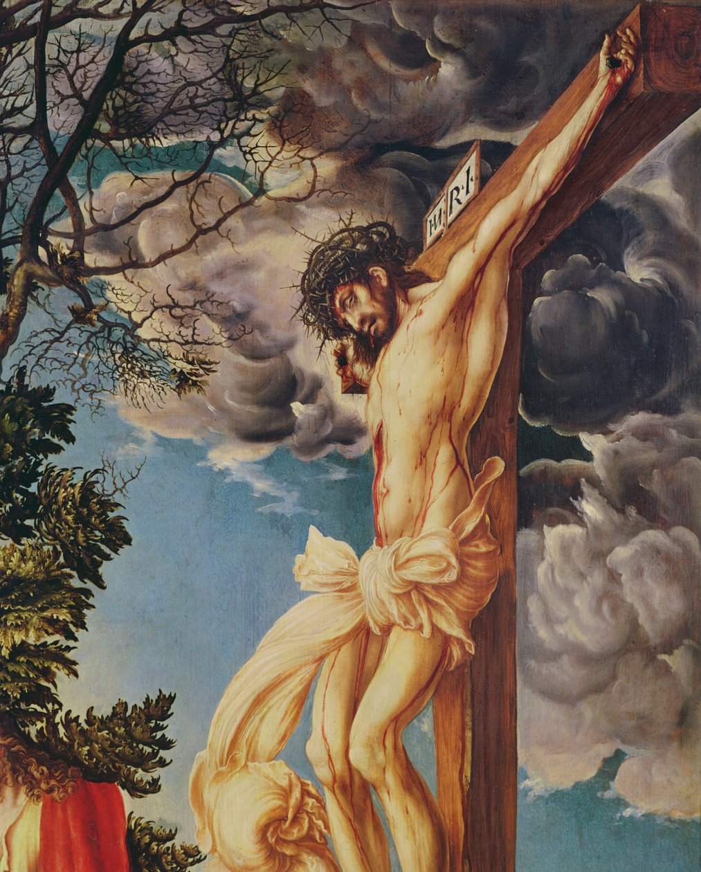 Fragment Ukrzyżowania, olej 1503 na desce zob. 154025 autorstwa Lucas Cranach the Elder