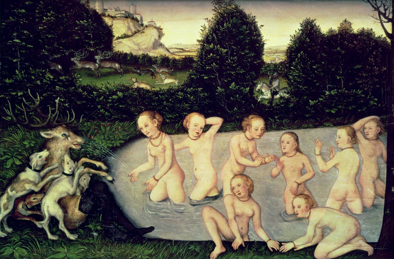 Diana i Actaeon autorstwa Lucas Cranach the Elder