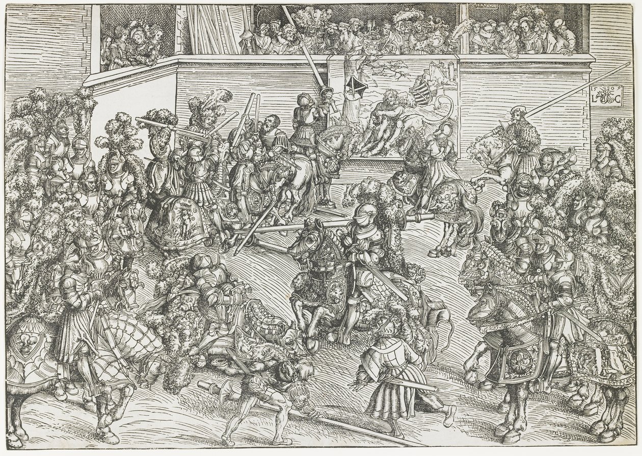 Drugi Turniej z Gobelinem Samsona i Lwa, 1509 autorstwa Lucas Cranach the Elder