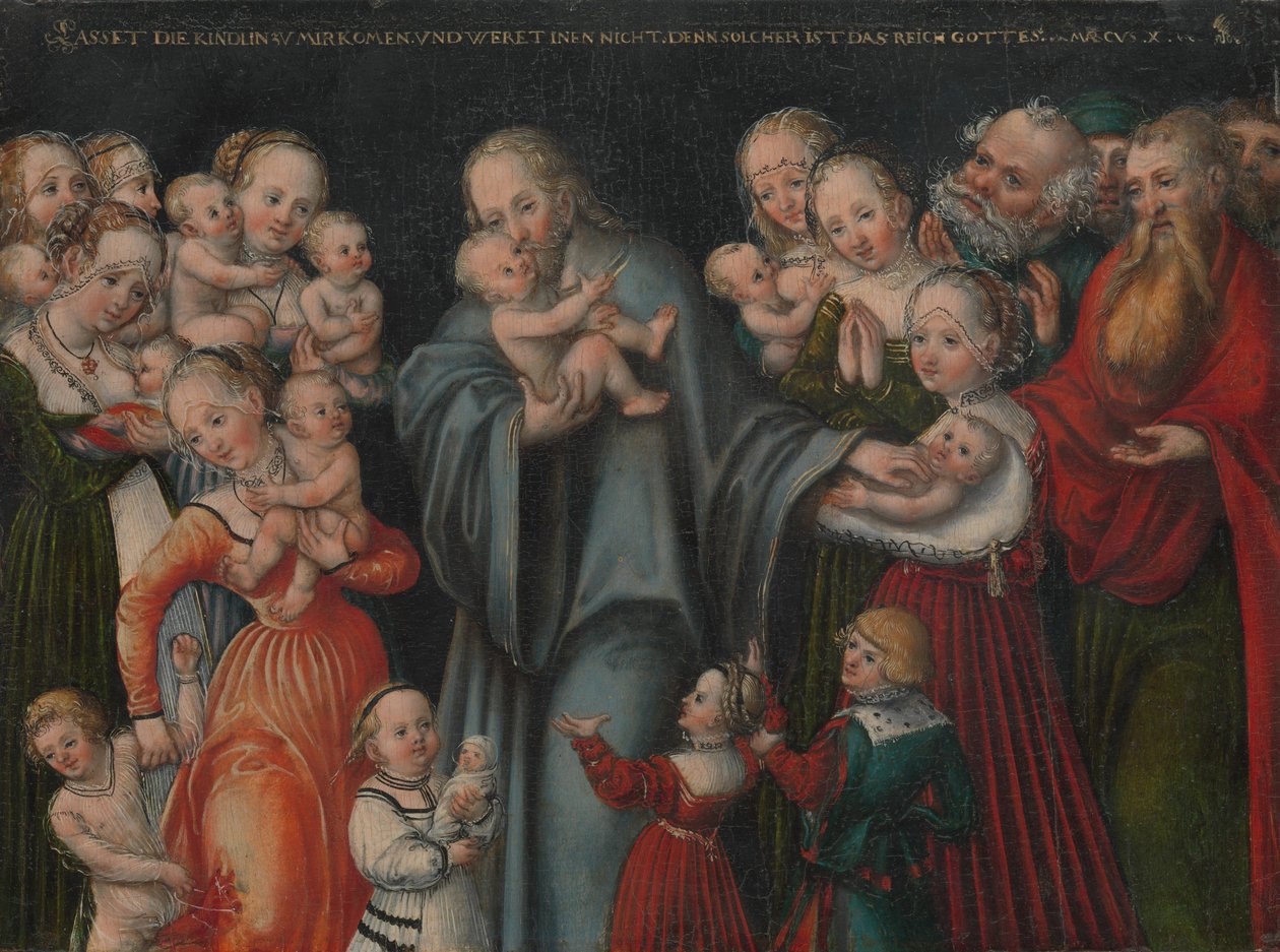 Chrystus błogosławiący dzieci, ok.1545-50 autorstwa Lucas the Younger Cranach