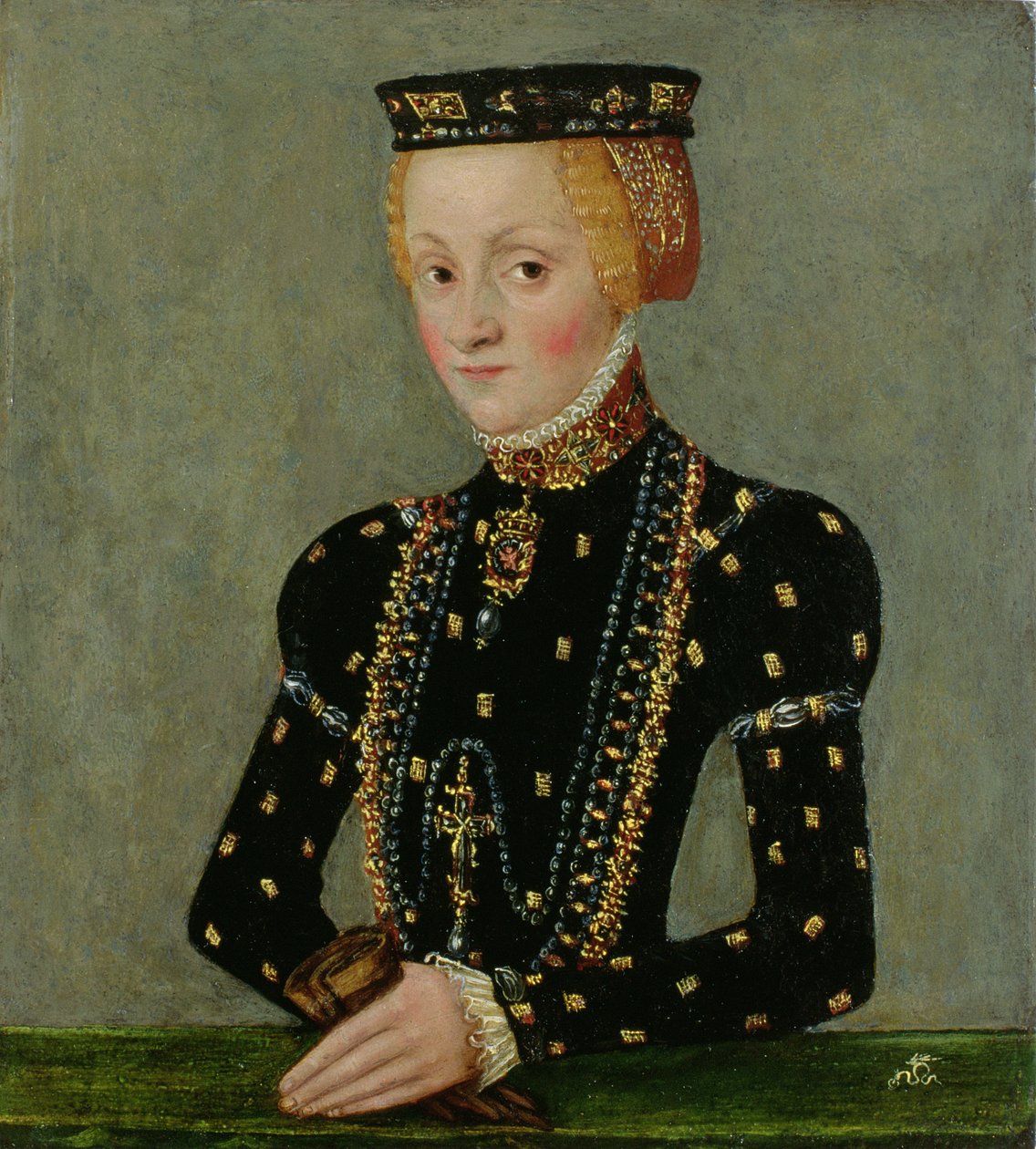 Katarzyna Jagiellonka of Poland, c.1553-56 (oil on copper) autorstwa Lucas Cranach the Younger