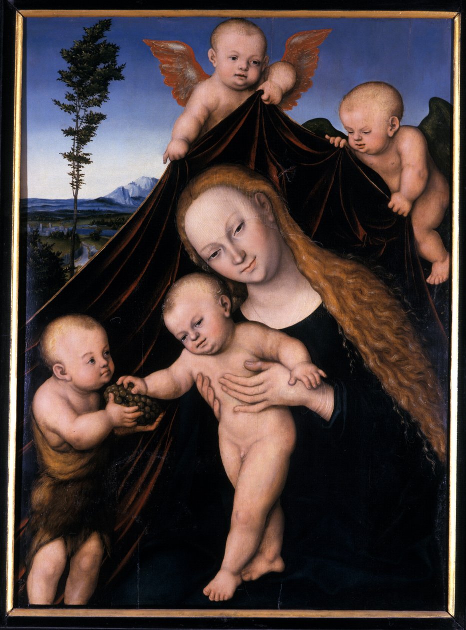 Madonna z Dzieciątkiem z Janem Chrzcicielem, 1534 autorstwa Lucas the Younger Cranach