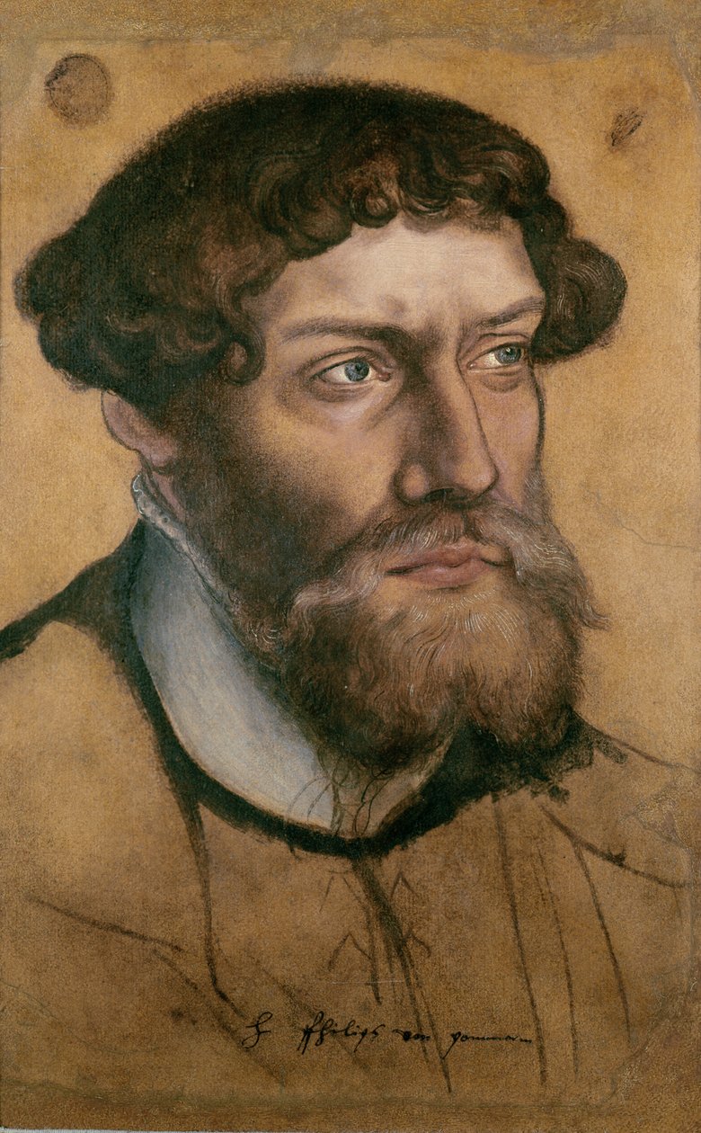 Filip I Książę Pomorski (olej, gwasz i wc na papierze) autorstwa Lucas the Younger Cranach