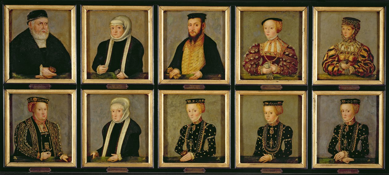 Portrety członków dynastii Jagiellonów, ok.1565 autorstwa Lucas Cranach the Younger
