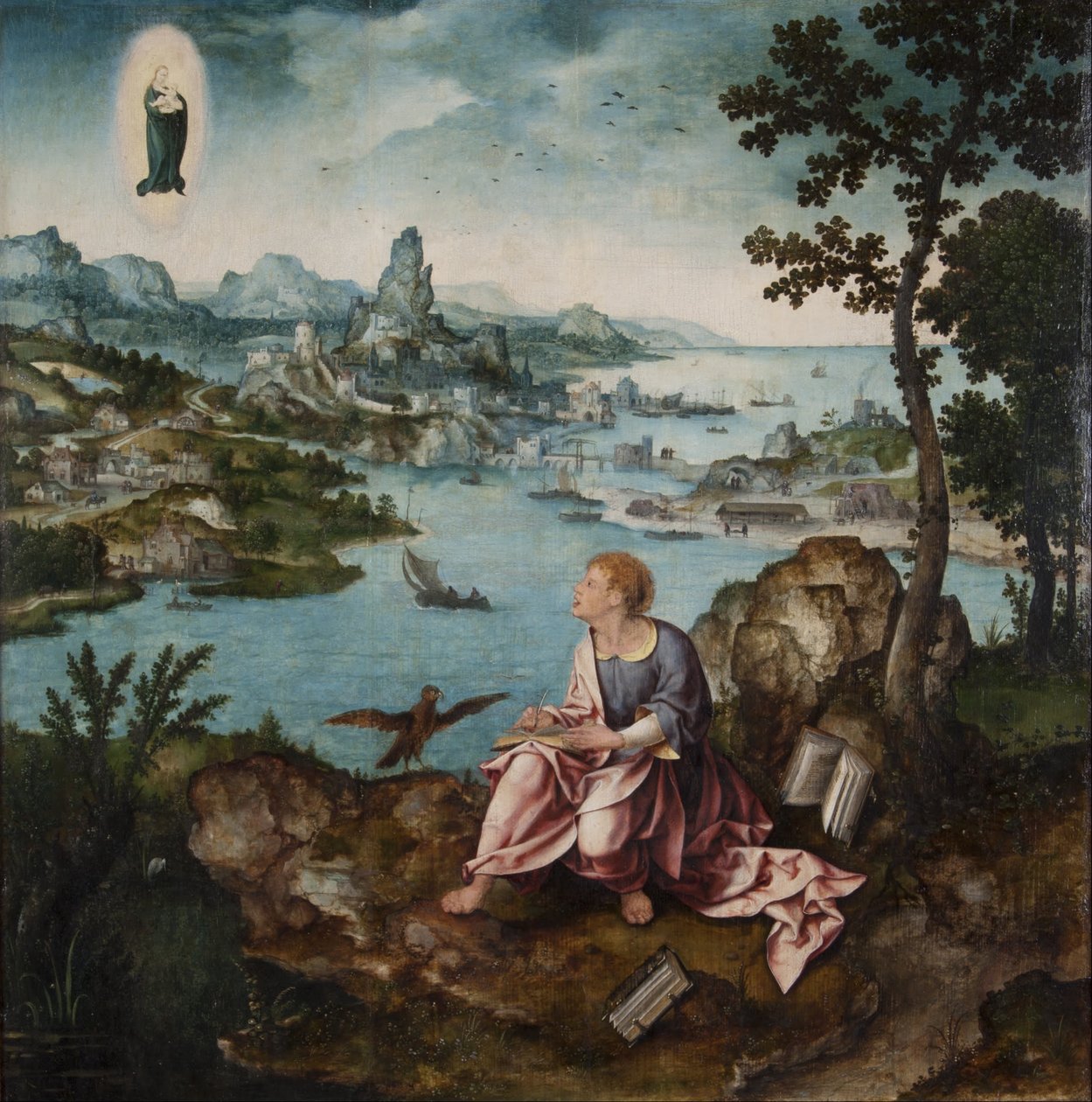 Św. Jan Ewangelista na Patmos autorstwa Lucas van Gassel