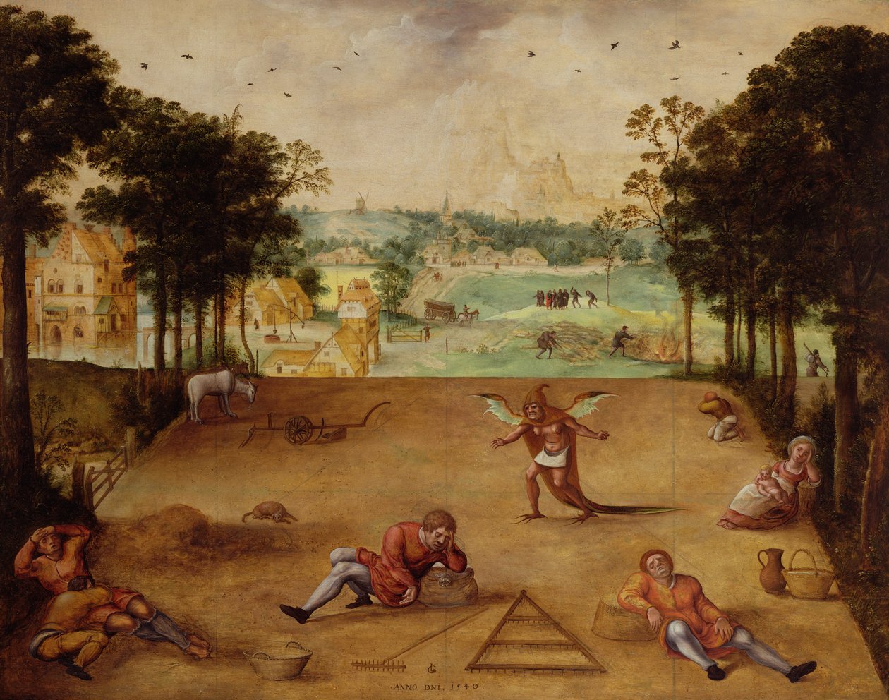 Przypowieść o pszenicy i kąkolu, 1540 autorstwa Lucas van Gassel