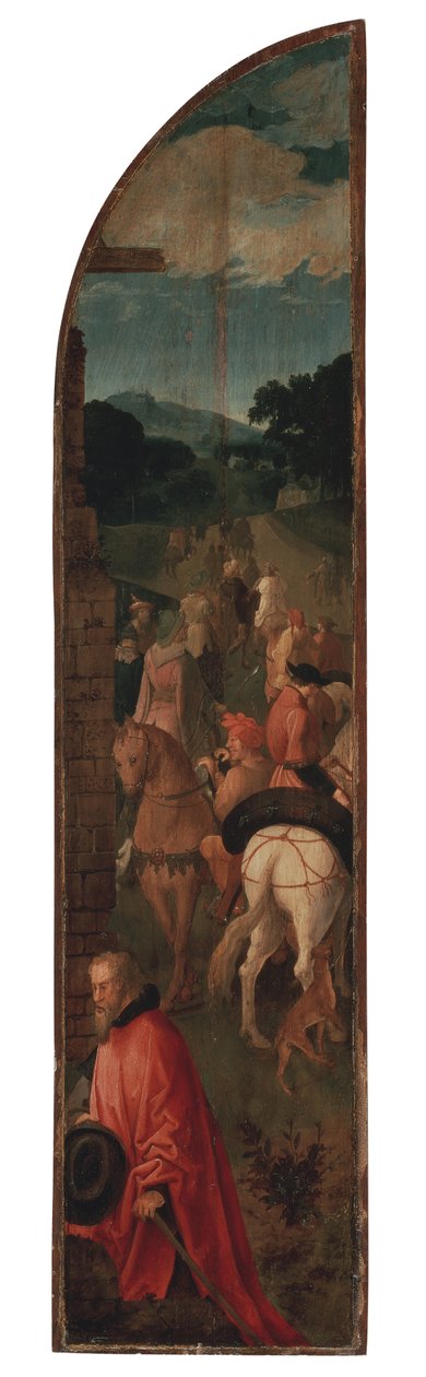 Adoracja Tryptyku Trzech Króli (prawy panel) autorstwa Lucas van Leyden