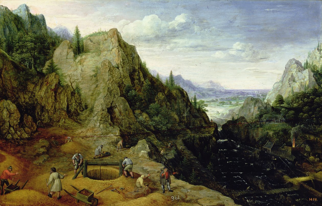 Krajobraz z odlewnią, 1595 autorstwa Lucas van Valckenborch