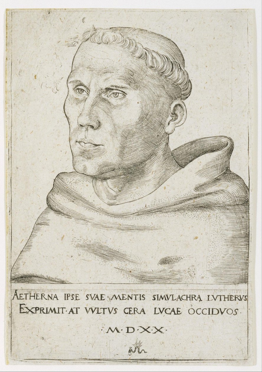 Marcin Luter, popiersie w widoku z trzech ćwiartek autorstwa Lucas Cranach the Elder