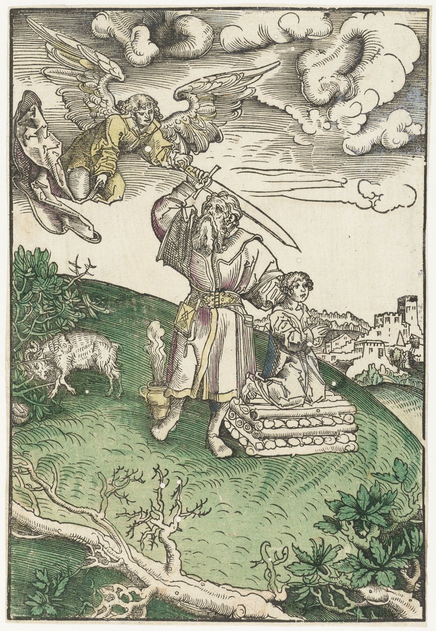 Abraham składa w ofierze swojego syna Izaaka autorstwa Lucas Cranach