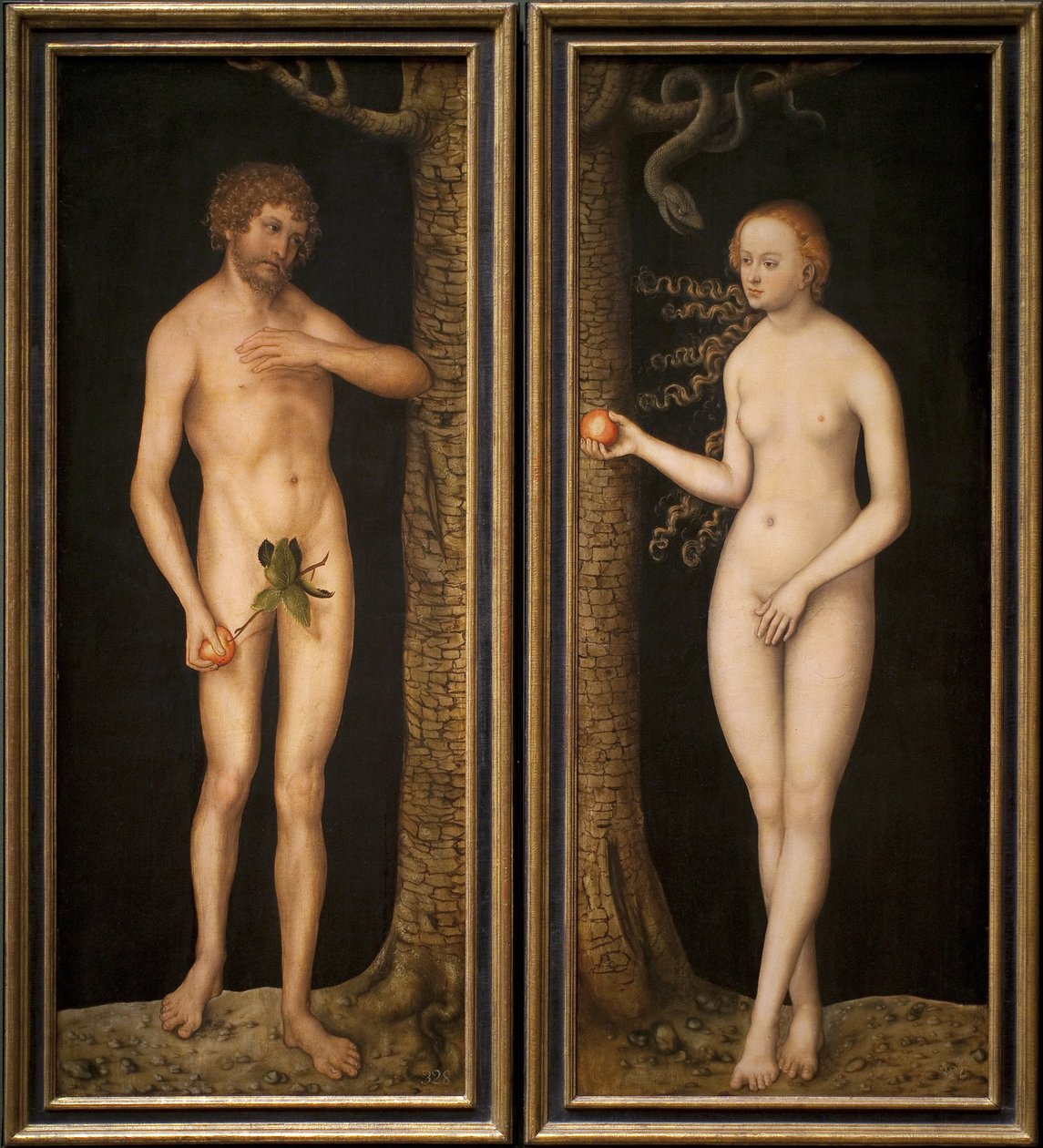 Adam i Ewa, ok. 1510-20 autorstwa Lucas Cranach