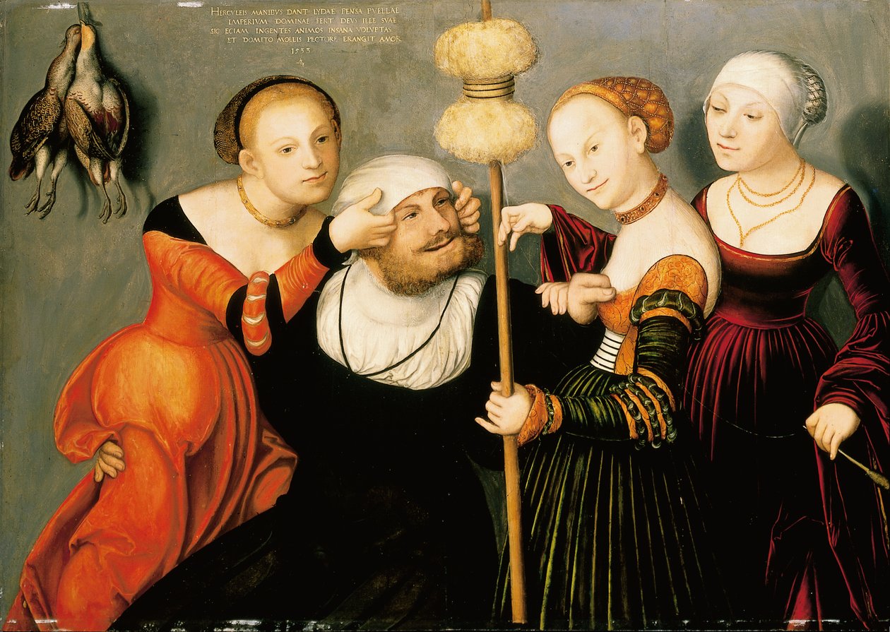 Herkules na dworze Omphale, 1533 autorstwa Lucas Cranach