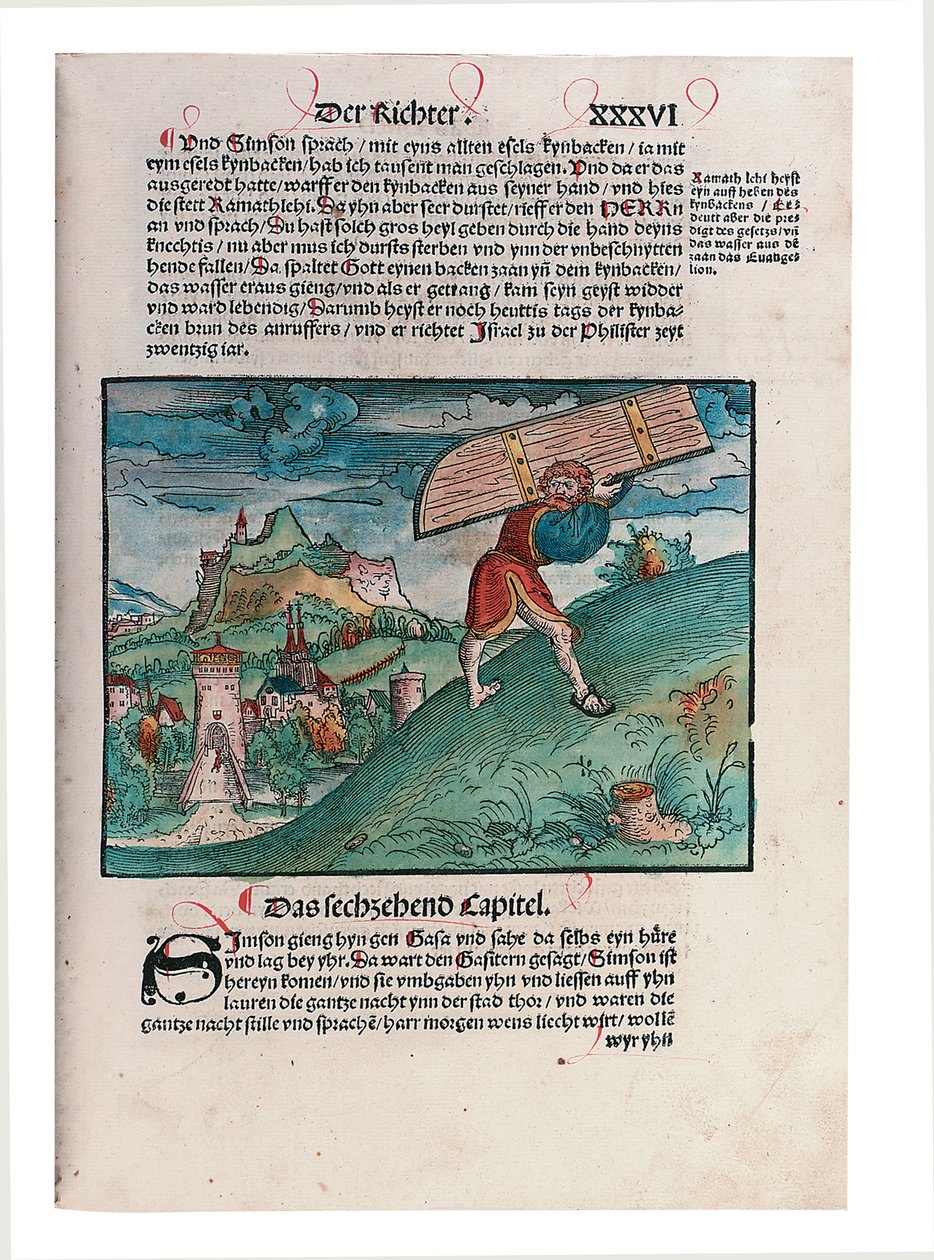 Ilustracja ze Starego Testamentu, część II, Jozue - Estera, z Biblii, przekład Marcina Lutra, Wittemberga, 1524 autorstwa Lucas Cranach