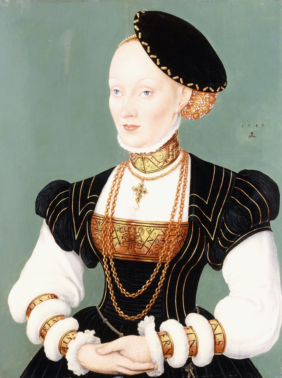 Portret Anny z Danii autorstwa Lucas Cranach