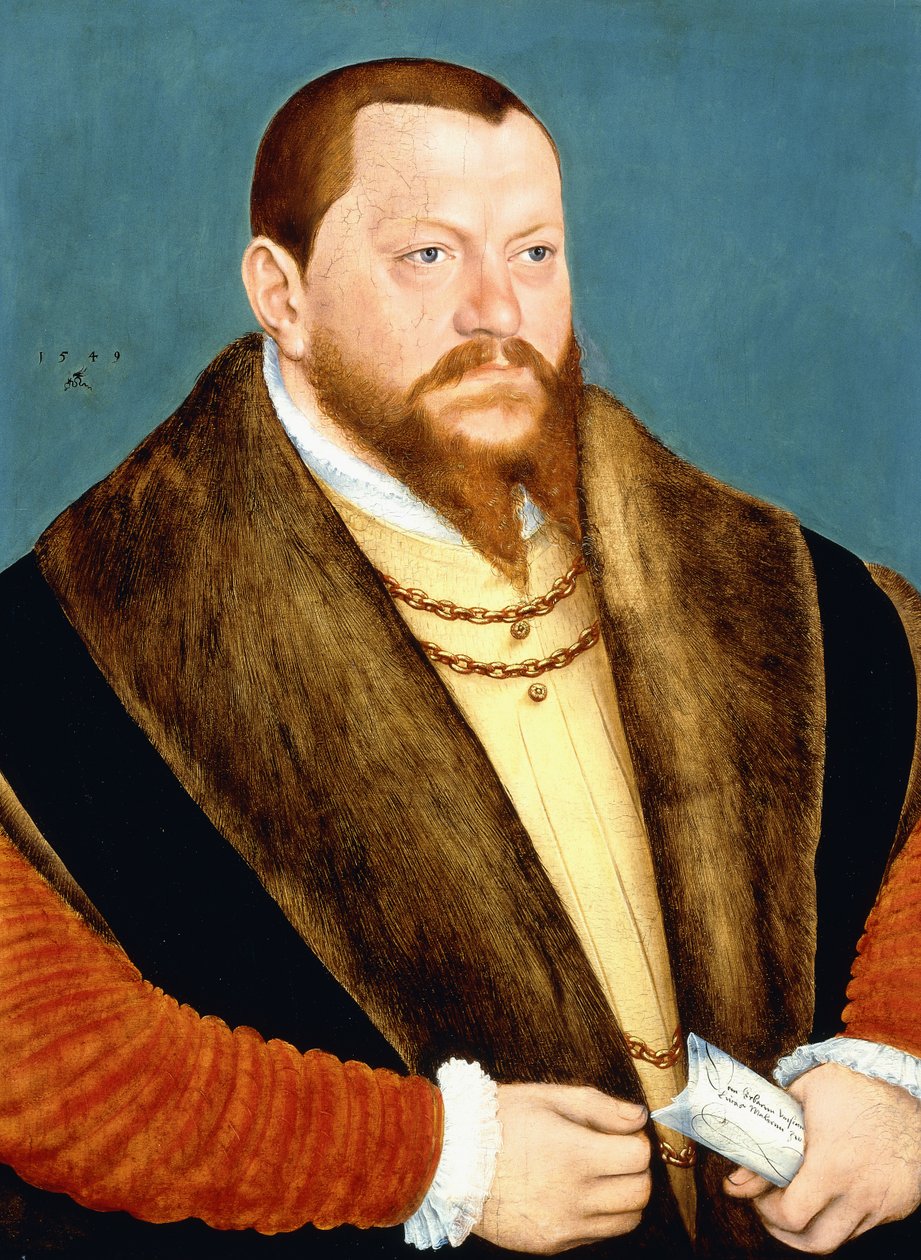 Portret księcia Augusta Saksonii autorstwa Lucas Cranach