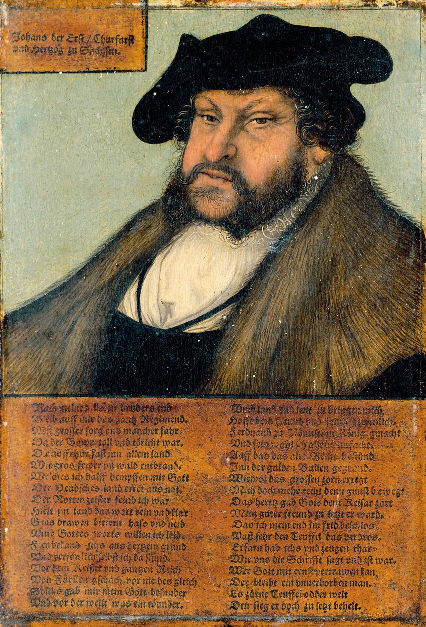 Portret Jana Niezłomnego, elektora saskiego autorstwa Lucas Cranach
