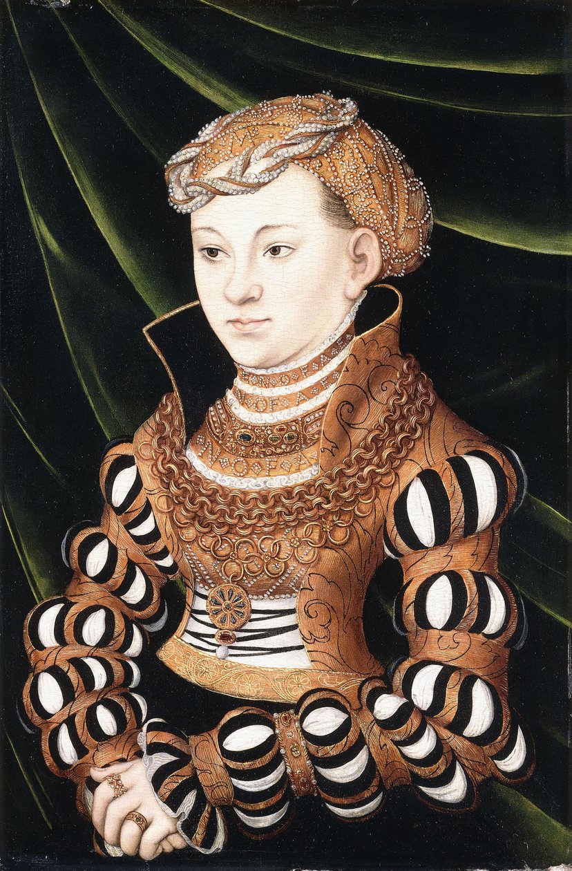 Portret księżniczki Małgorzaty Saksonii autorstwa Lucas Cranach