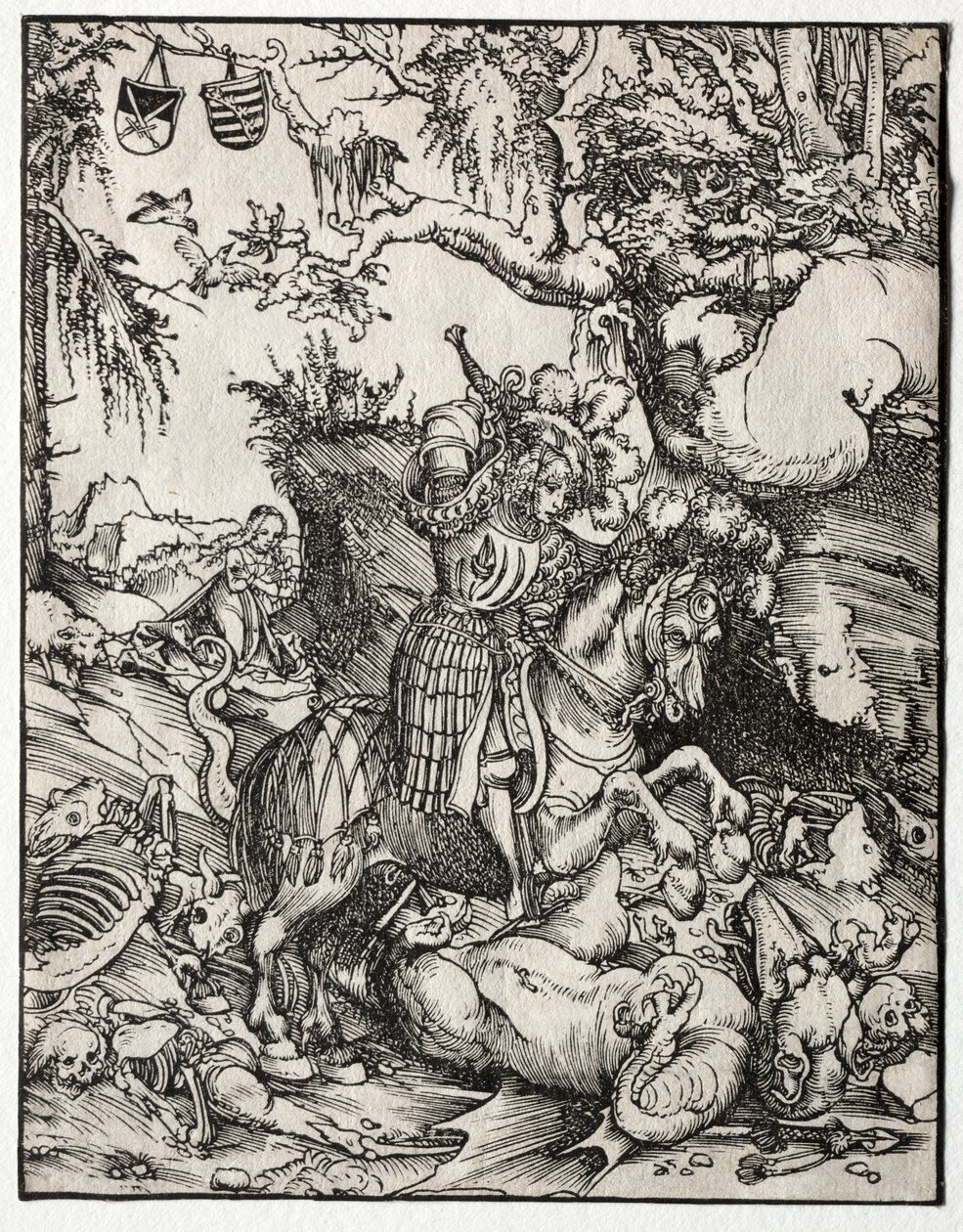 Św. Jerzy zabijający smoka autorstwa Lucas Cranach
