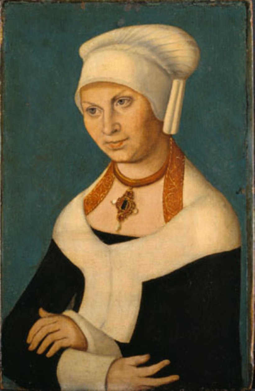 Portret księżnej Barbary Saksonii, 1478-1534 (żona Jerzego Brodatego) autorstwa Lucas Cranach d.Æ.