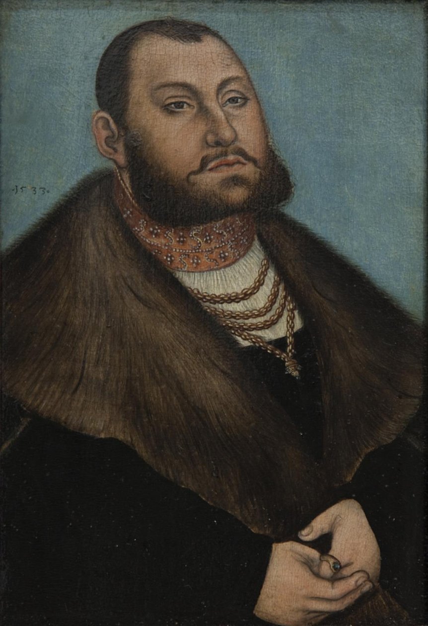 Portret elektora Jana Fryderyka Wspaniałego Saksonii (1503-1554) autorstwa Lucas Cranach d.Æ.