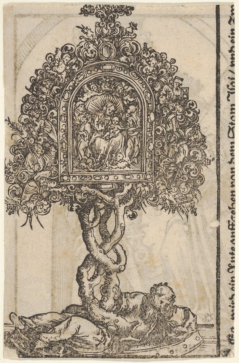 Złoty Relikwiarz z Drzewem Jessego, z Dużej Serii Relikwiarzy Wittenberskich, 1509. autorstwa Lucas Cranach the Elder