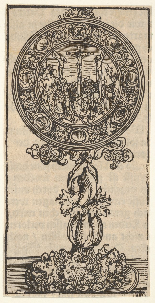 Posrebrzany Pacyfik z Ukrzyżowaniem, z dużej serii relikwiarzy wittenberskich, 1509. autorstwa Lucas Cranach the Elder