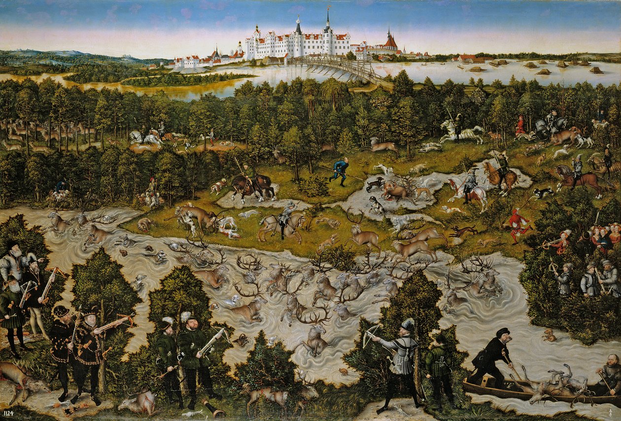 Polowanie na jelenia autorstwa Lucas Cranach the Elder