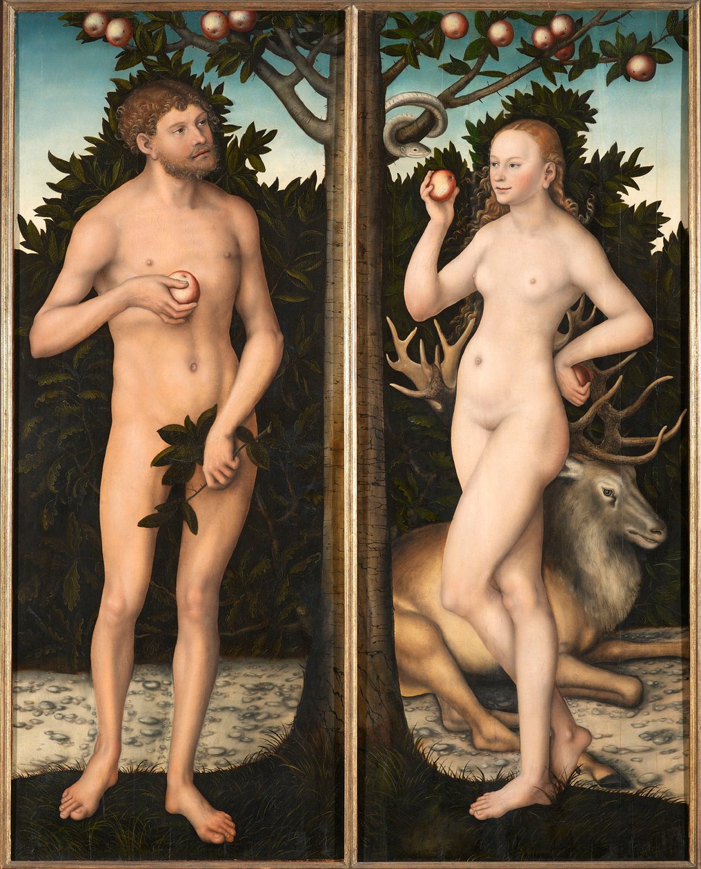Adam i Ewa. autorstwa Lucas Cranach the Elder
