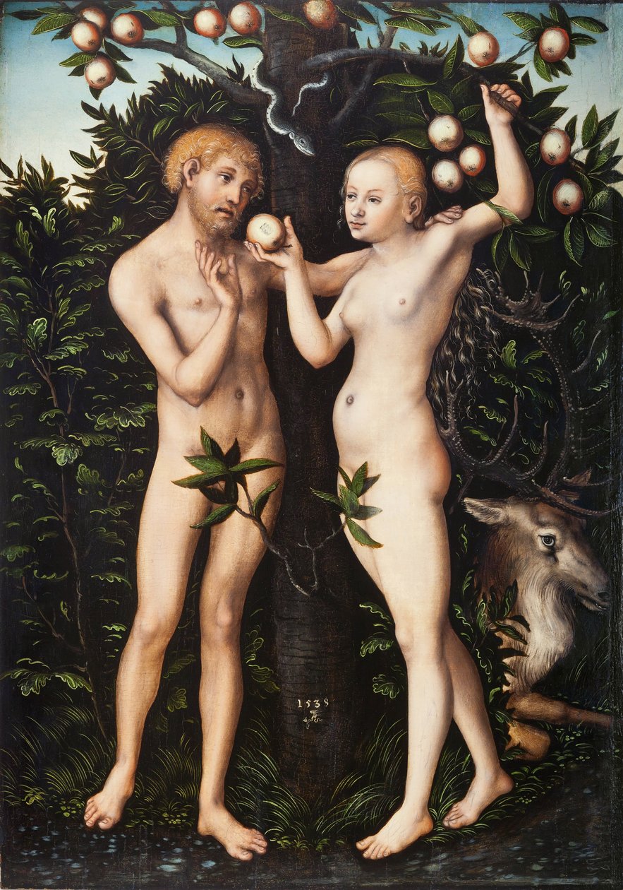 Adam i Ewa autorstwa Lucas Cranach the Elder
