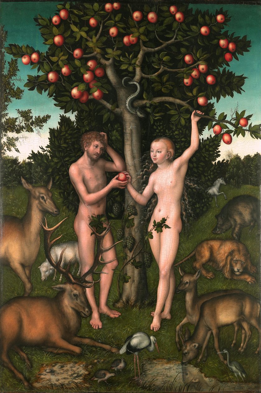 Adam i Ewa autorstwa Lucas Cranach the Elder