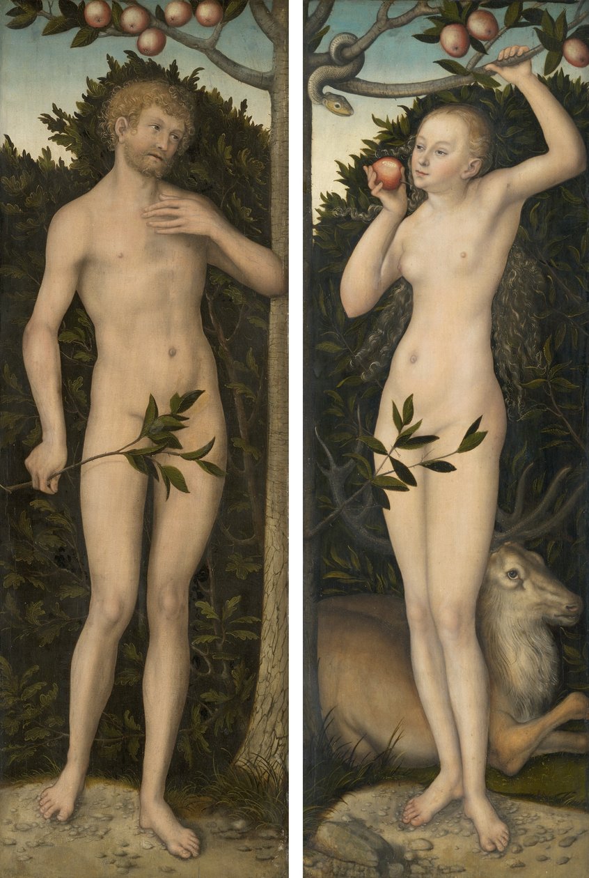 Adam i Ewa autorstwa Lucas Cranach the Elder