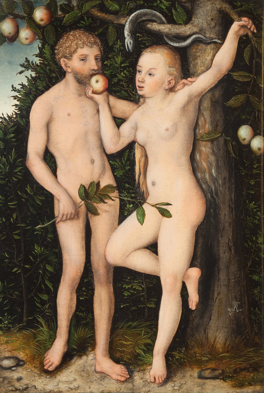 Adam i Ewa autorstwa Lucas Cranach the Elder