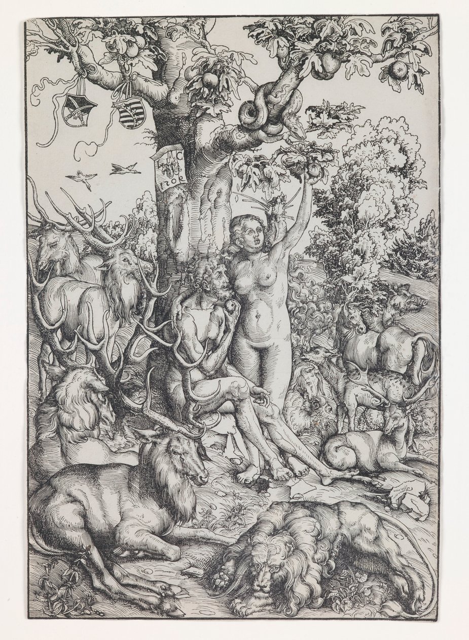 Adam i Ewa w raju autorstwa Lucas Cranach the Elder