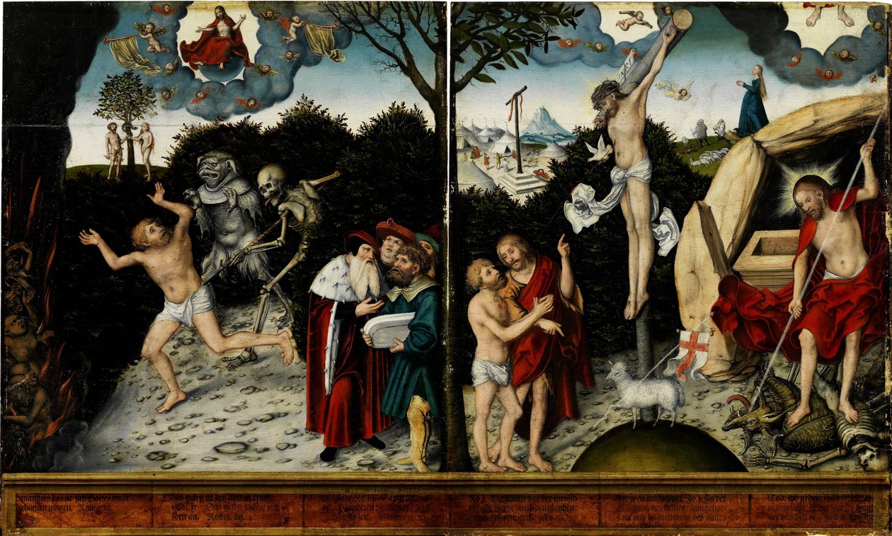 Alegoria Prawa i Łaski, po 1529 autorstwa Lucas Cranach the Elder