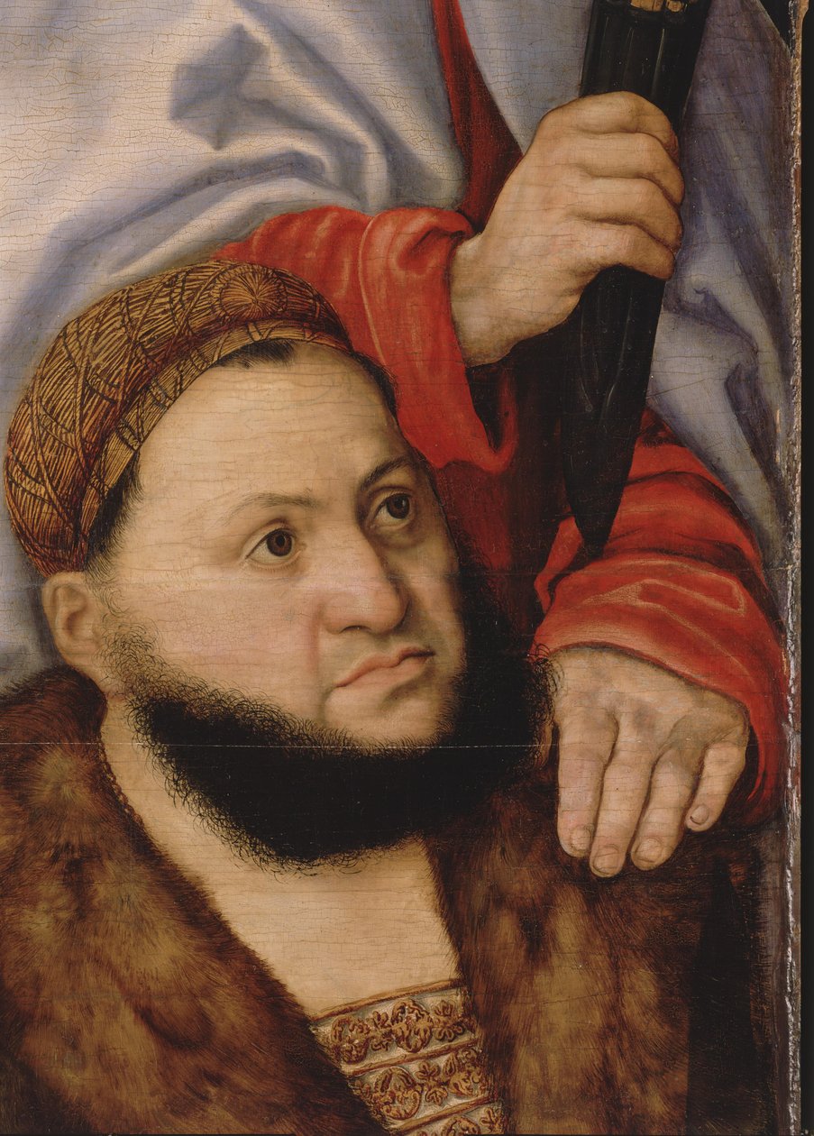 Ołtarz Dziewicy lub tak zwany Ołtarz Książąt [lewe skrzydło] autorstwa Lucas Cranach the Elder
