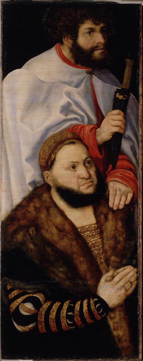 Ołtarz Dziewicy lub tak zwany Ołtarz Książąt [lewe skrzydło] autorstwa Lucas Cranach the Elder