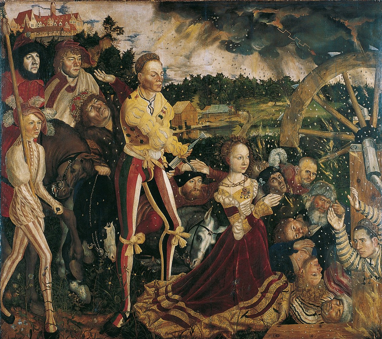Ołtarz z męczeńską śmiercią św Katarzyny, panel środkowy autorstwa Lucas Cranach the Elder