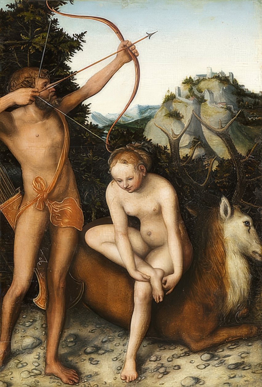 Apollo i Diana. Około 1530 autorstwa Lucas Cranach the Elder