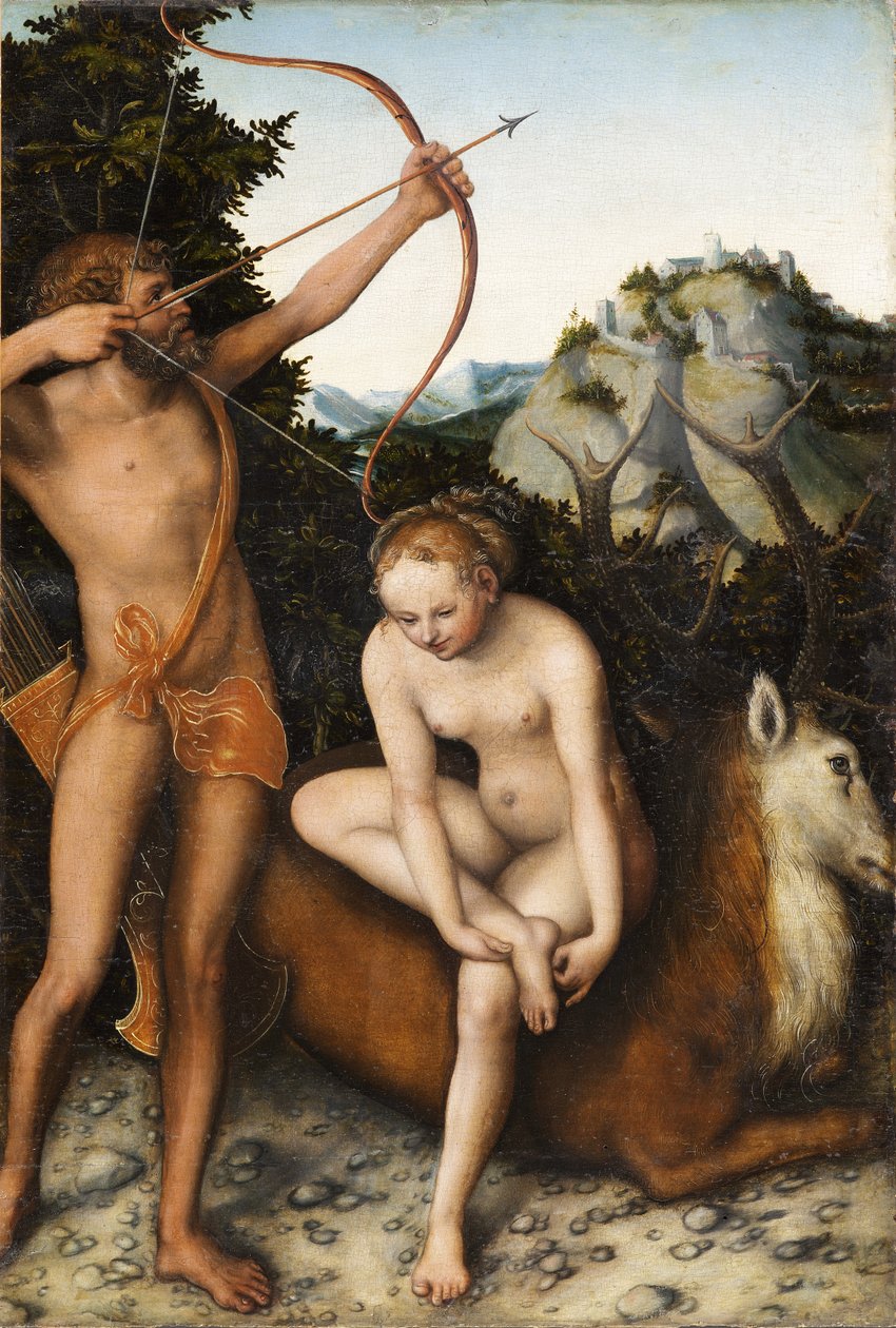 Apollo i Diana, ok. 1530 autorstwa Lucas Cranach the Elder