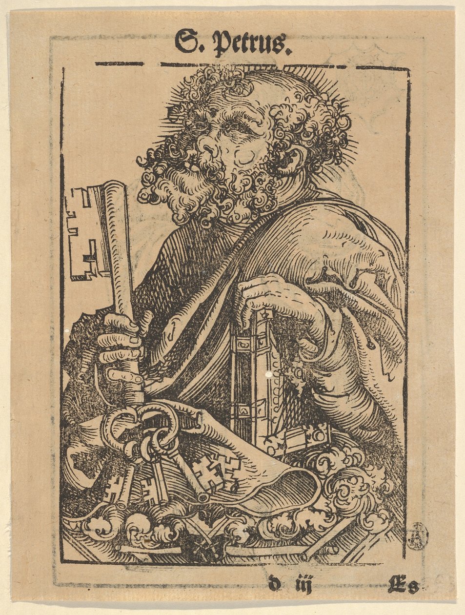 Popiersie św. Piotra, z Wielkiej serii relikwiarzy wittenberskich, verso: Marcin Luter..., 1509. autorstwa Lucas Cranach the Elder
