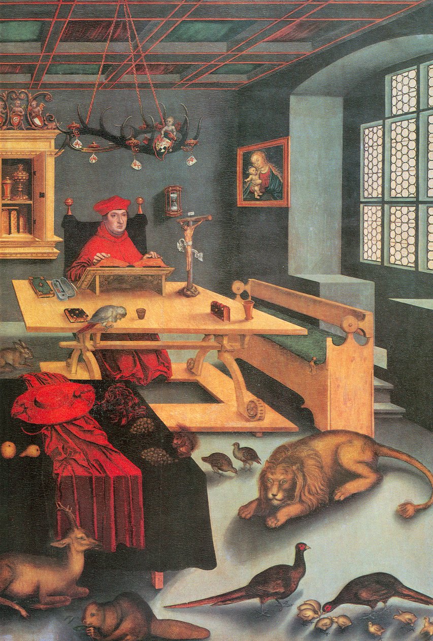 Kardynał Albrecht z Brandenburgii jako święty Jerome autorstwa Lucas Cranach the Elder