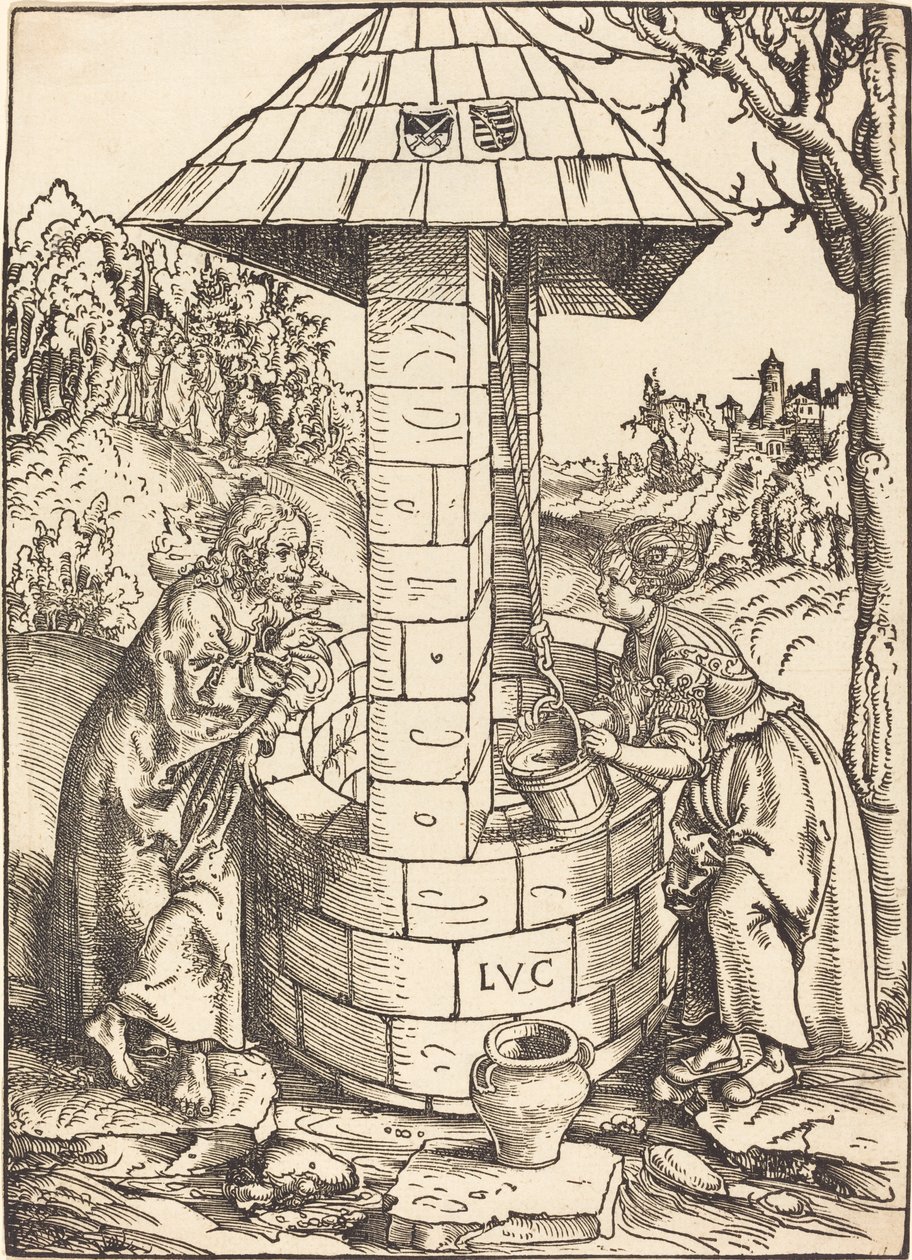 Chrystus i Niewiasta Samarii autorstwa Lucas Cranach the Elder