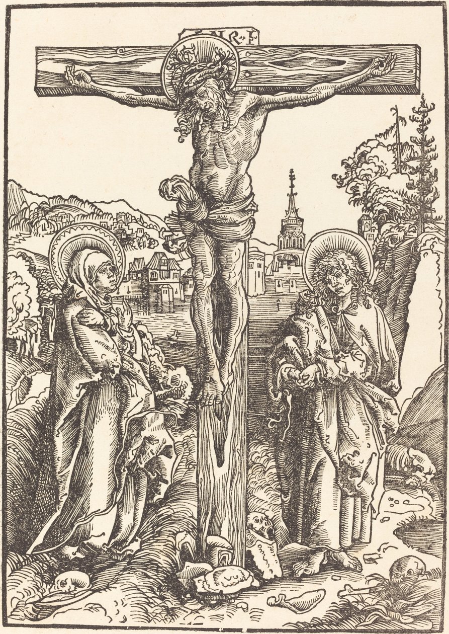 Chrystus na krzyżu między Dziewicą a św. Janem autorstwa Lucas Cranach the Elder
