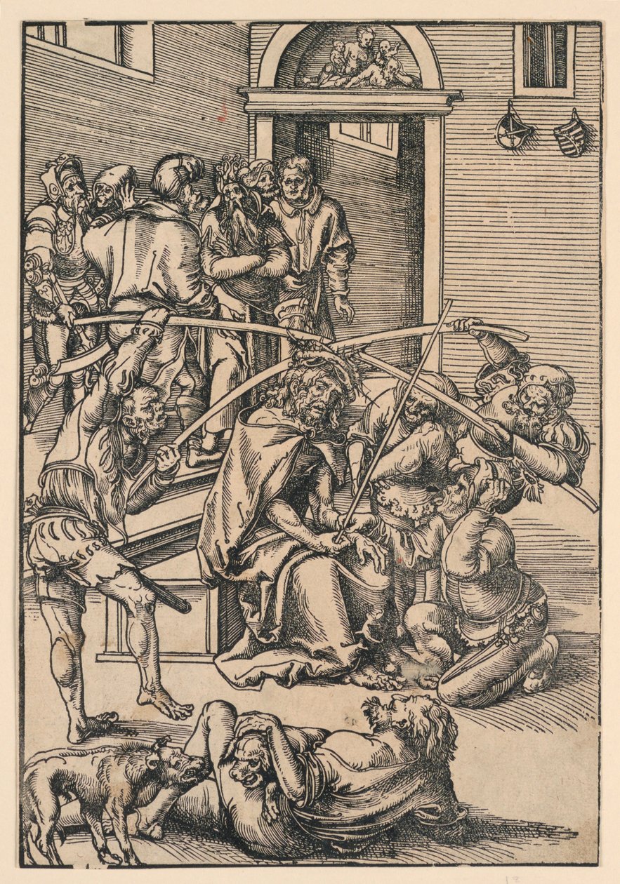 Ukoronowanie cierniem, ilustracja z "Pasji" autorstwa Lucas Cranach the Elder