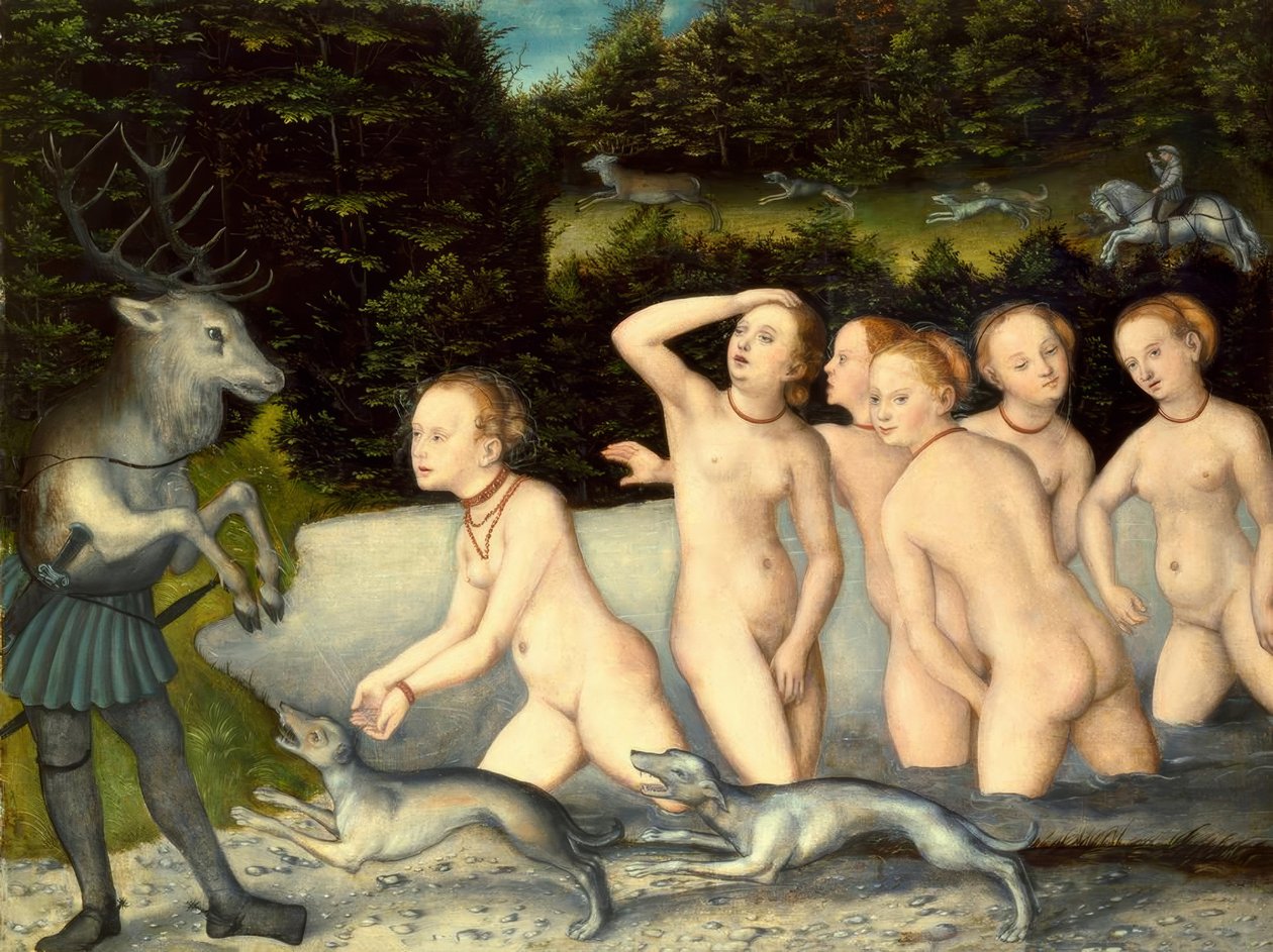 Diana i Akteon autorstwa Lucas Cranach the Elder