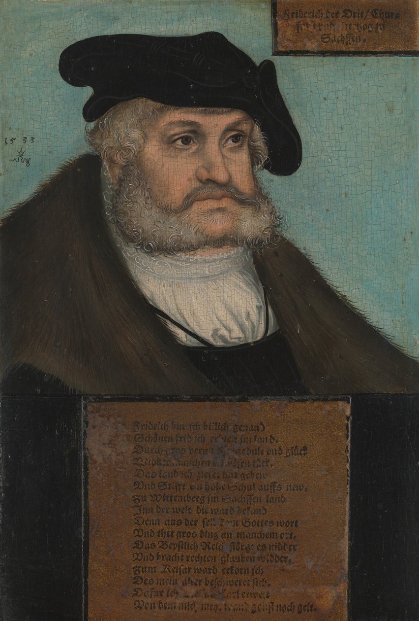 Fryderyk III 1463-1525, mądry, elektor saski, 1533. autorstwa Lucas Cranach the Elder