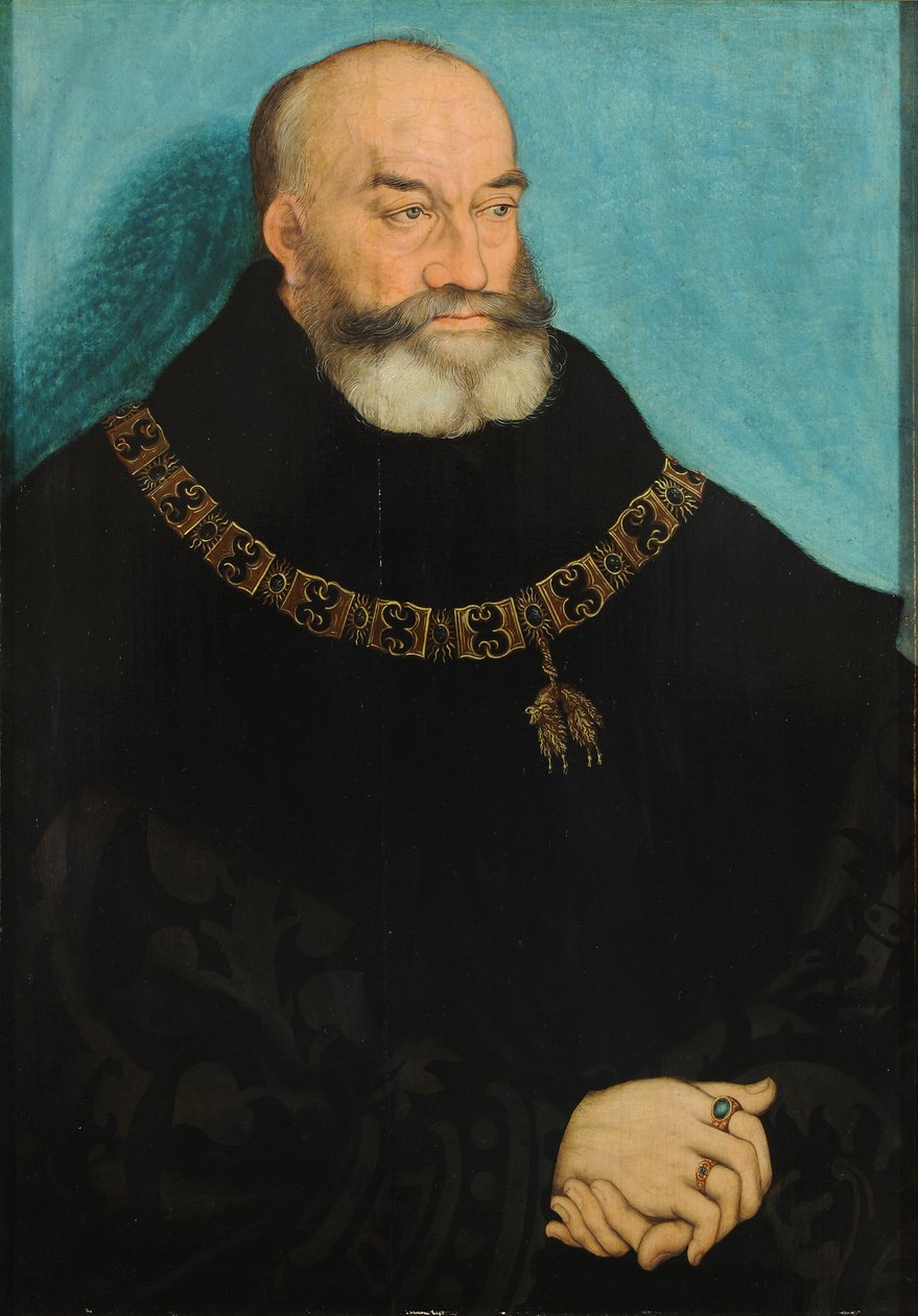 niemiecki: Portret Jerzego Brodatego, księcia Saksonii Portret Jerzego Brodatego, elektora Saksonii (1471-1539) autorstwa Lucas Cranach the Elder