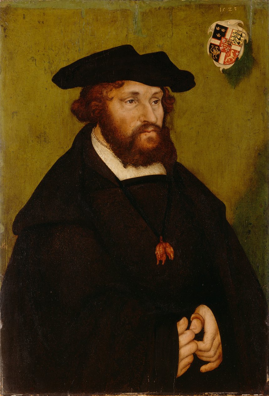 niemiecki: Bildnis König Christians II. von Dänemark Portret króla Danii Chrystiana II autorstwa Lucas Cranach the Elder