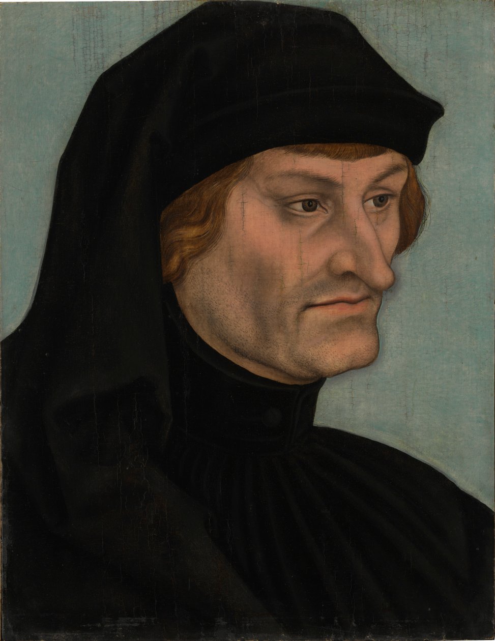 niemiecki: Bildnis des Rudolph Agricola Portret Rudolpha Agricoli lub Portret Johannesa Geilera von Kaysersberg autorstwa Lucas Cranach the Elder